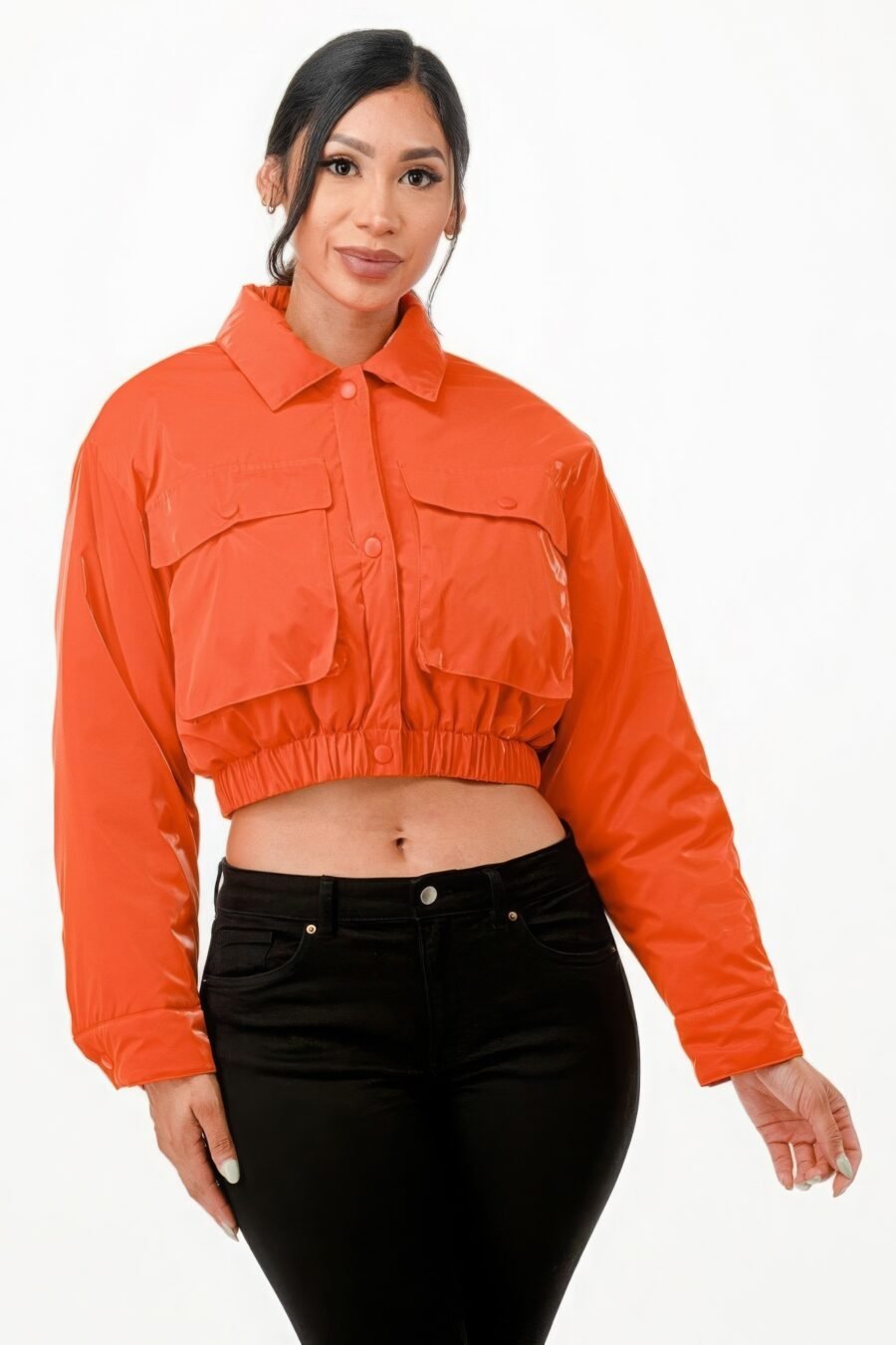 Shiny puffer bomber jacket - image 4