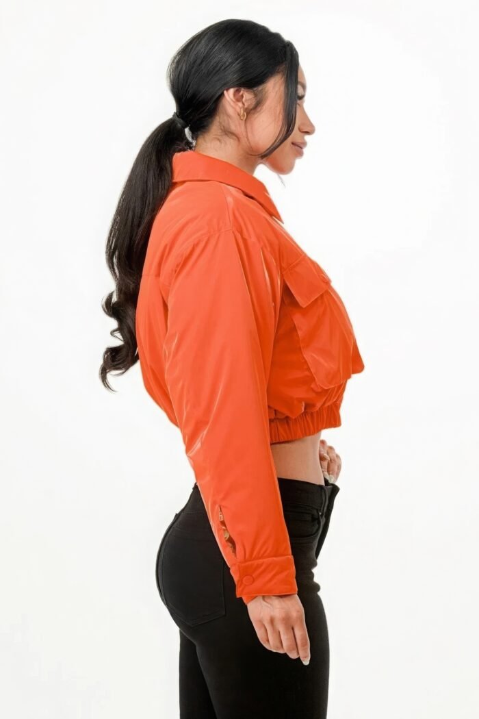 Shiny puffer bomber jacket