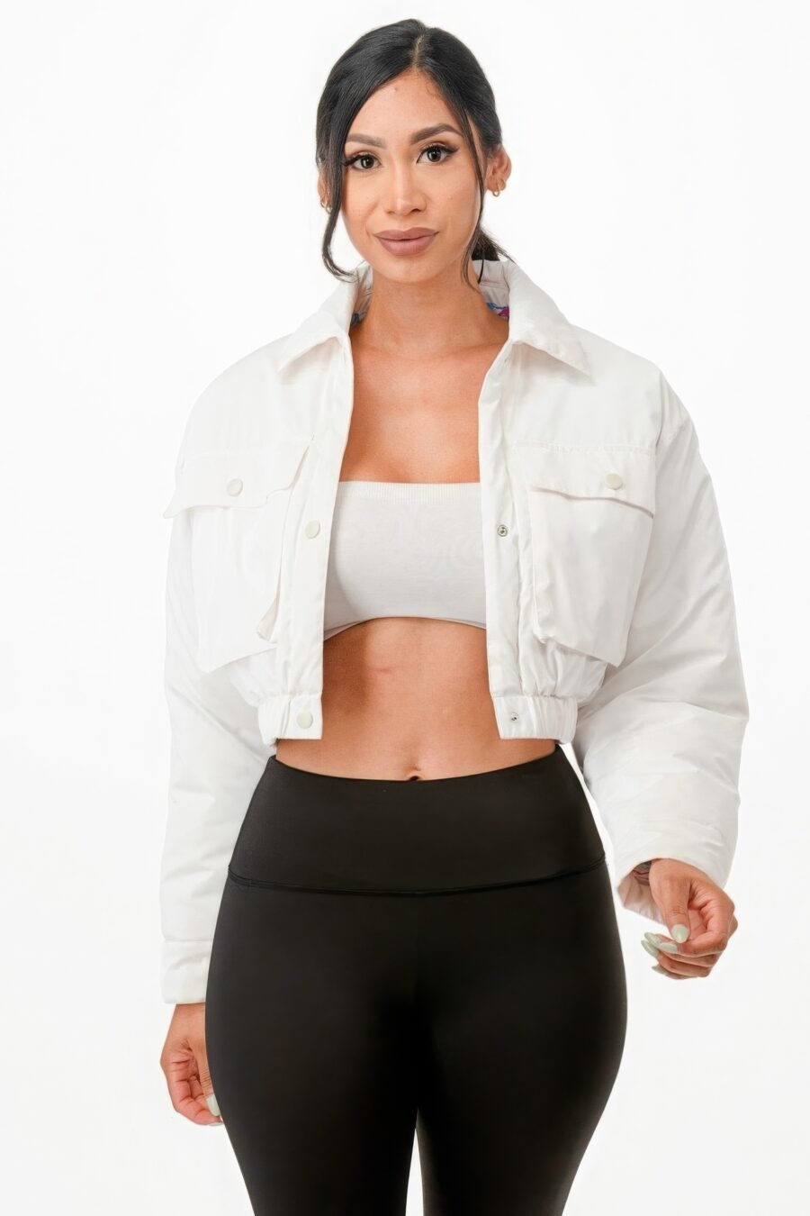 Shiny puffer bomber jacket - image 2