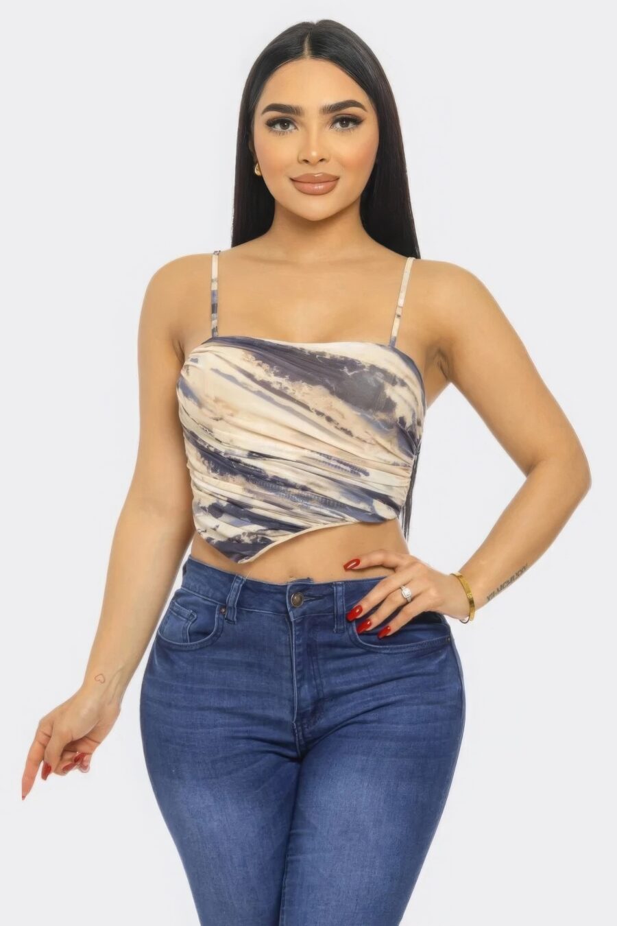 Mesh print top