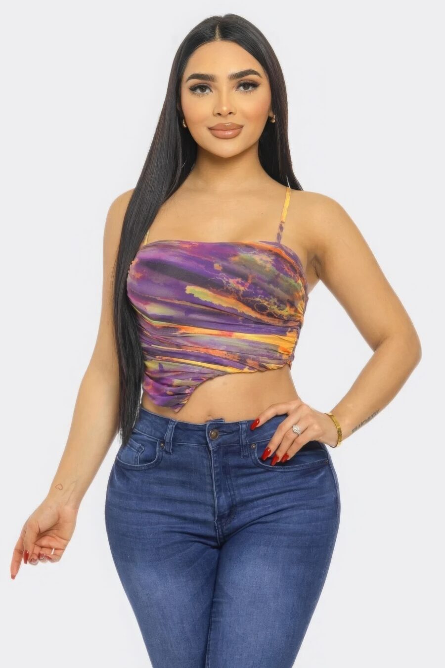 Mesh print top