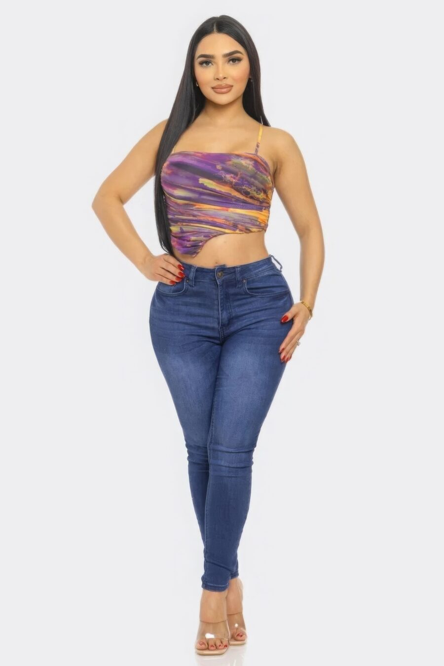 Mesh print top