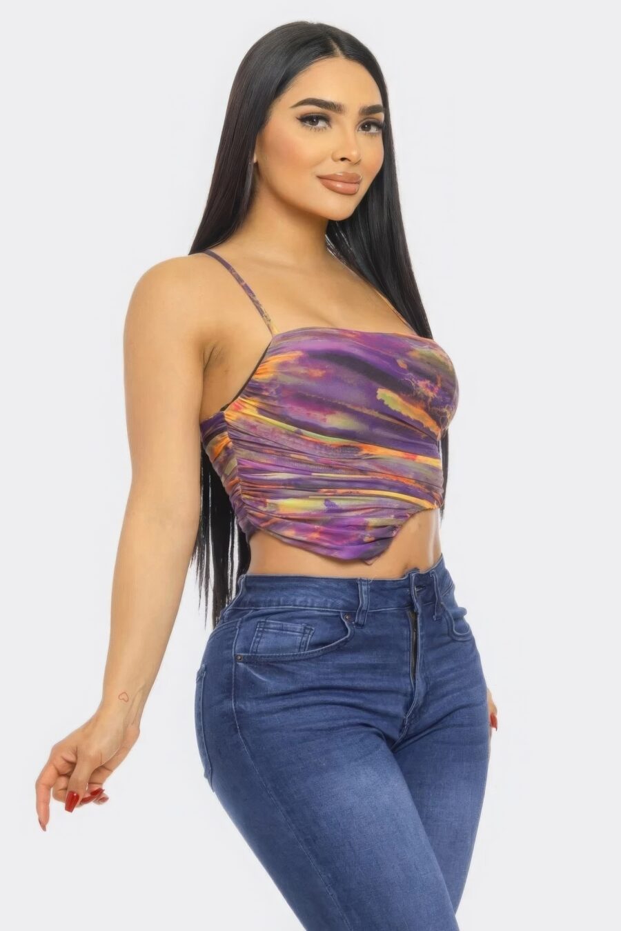 Mesh print top