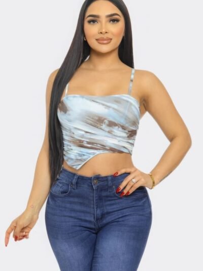 Mesh Print Top