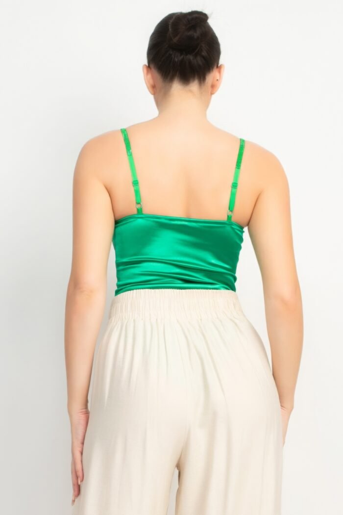 Rhinestone strap sweetheart bodysuit