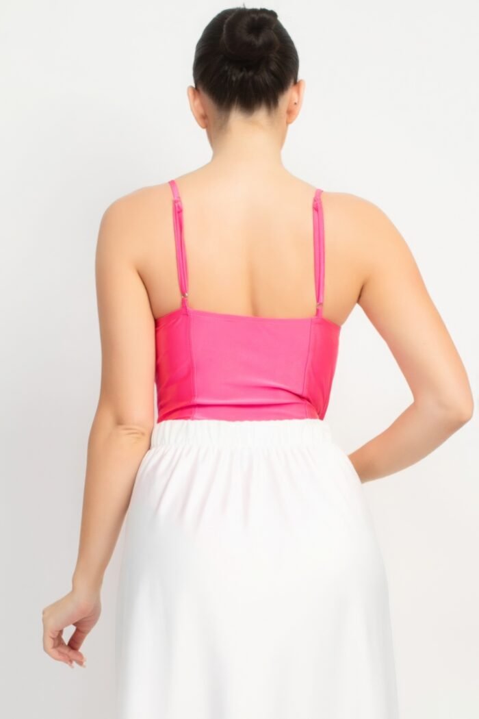 Rhinestone strap sweetheart bodysuit