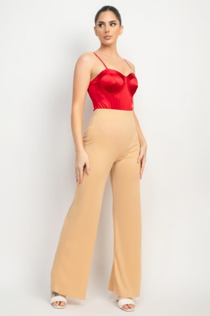 Rhinestone strap sweetheart bodysuit