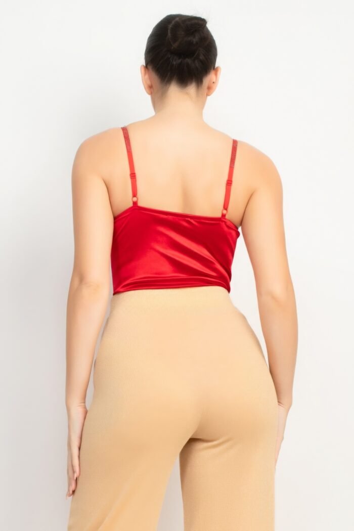 Rhinestone strap sweetheart bodysuit