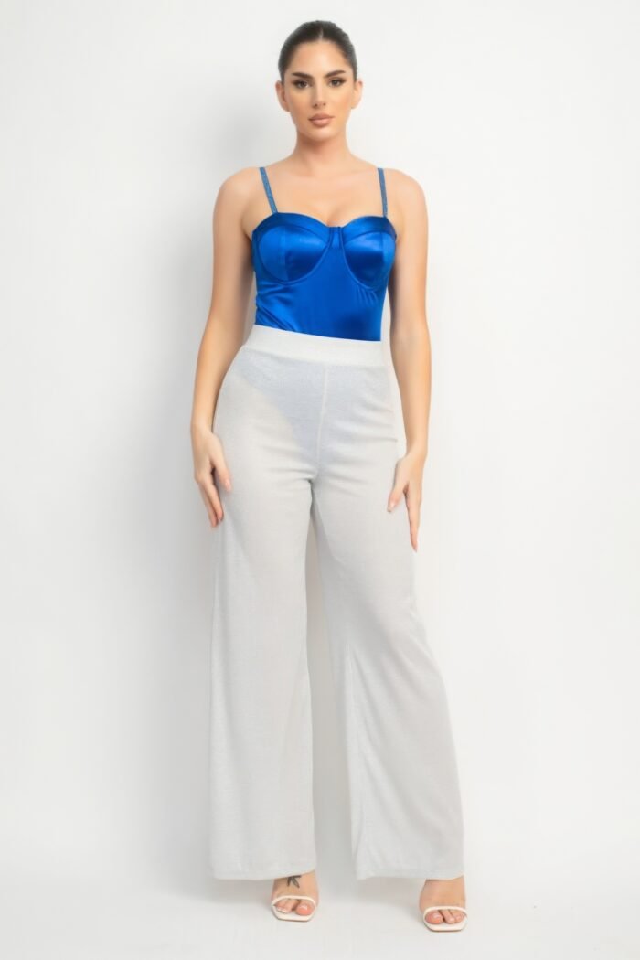Rhinestone strap sweetheart bodysuit