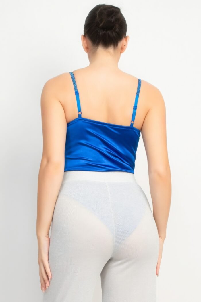 Rhinestone strap sweetheart bodysuit
