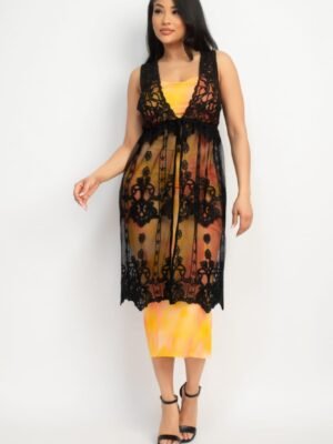 Sheer Embroidered Lace Vest Sheer Embroidered Lace Vest