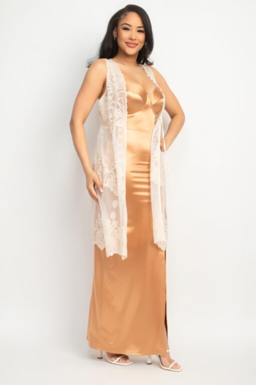 Sheer Embroidered Lace Vest - Image 3