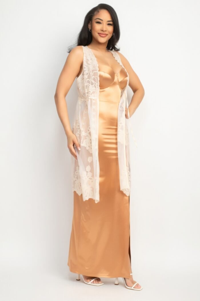 Sheer embroidered lace vest