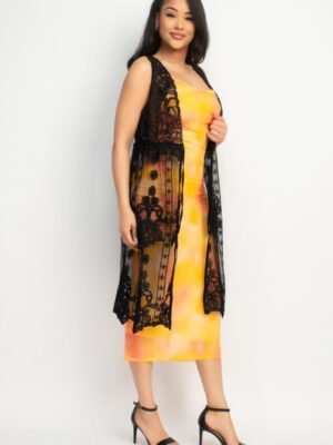 Sheer Embroidered Lace Vest Sheer Embroidered Lace Vest