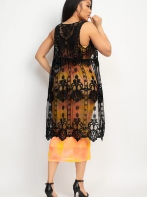 Sheer Embroidered Lace Vest Sheer Embroidered Lace Vest