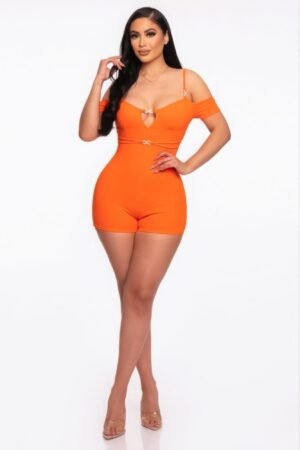 Infinity Off-shoulder Knitted Rompers Infinity Off-shoulder Knitted Rompers