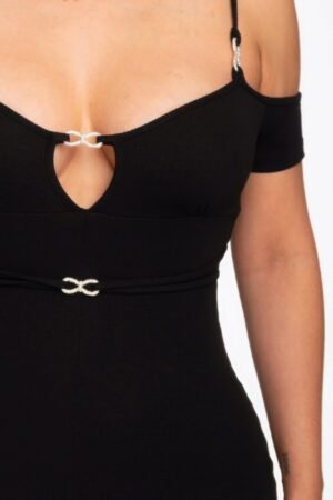 Infinity Off-shoulder Knitted Rompers Infinity Off-shoulder Knitted Rompers