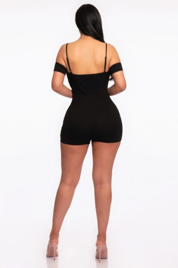 Infinity off-shoulder knitted rompers