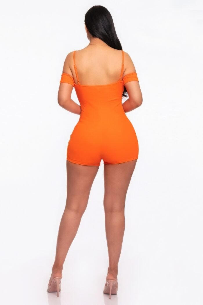 Infinity off-shoulder knitted rompers