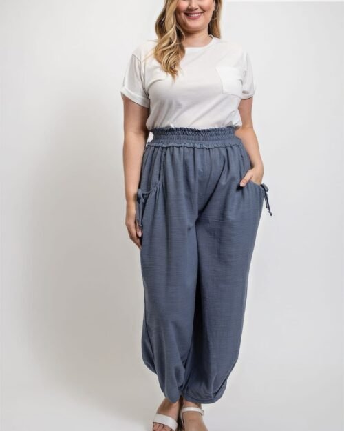 voluminous relaxed fit pant with side pocket