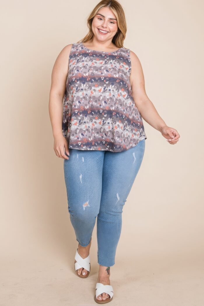 Plus size multi tie dye animal printed tunic tank - image 2