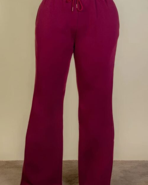 plus size drawstring waist slant pocket sweatpants