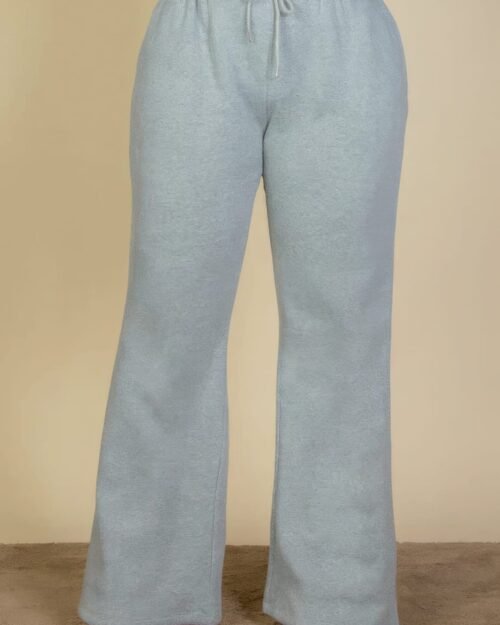 plus size drawstring waist slant pocket sweatpants