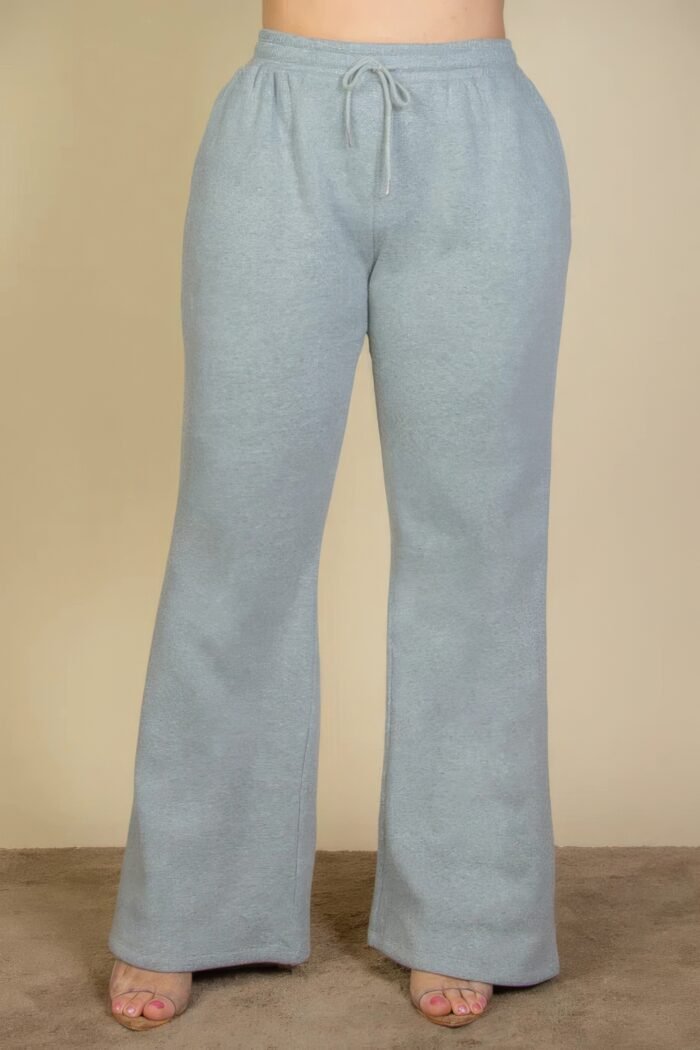 Plus size drawstring waist slant pocket sweatpants