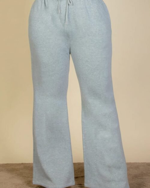 plus size drawstring waist slant pocket sweatpants