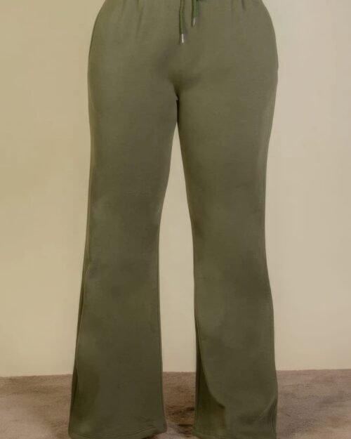 plus size drawstring waist slant pocket sweatpants