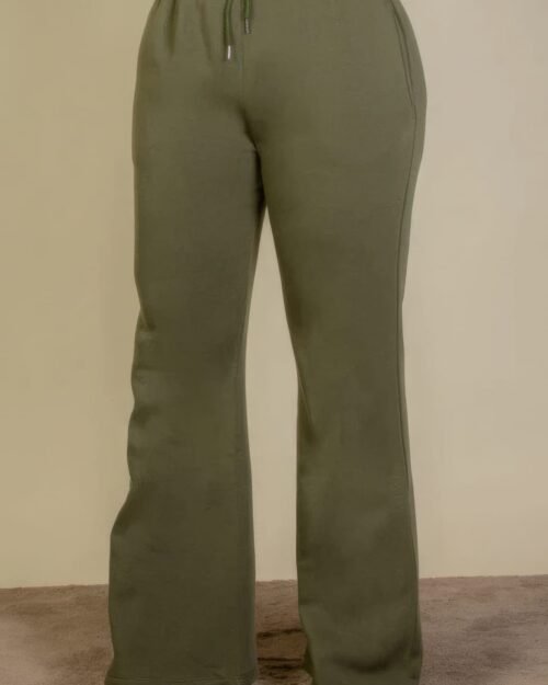 plus size drawstring waist slant pocket sweatpants