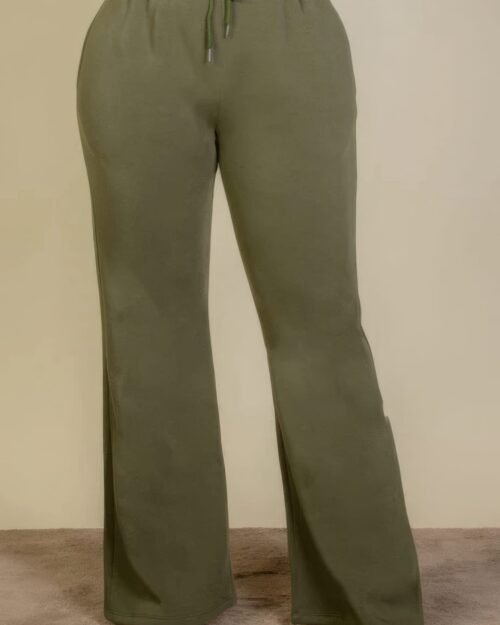 plus size drawstring waist slant pocket sweatpants