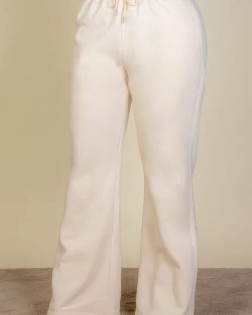 plus size drawstring waist slant pocket sweatpants