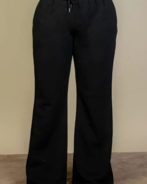 plus size drawstring waist slant pocket sweatpants