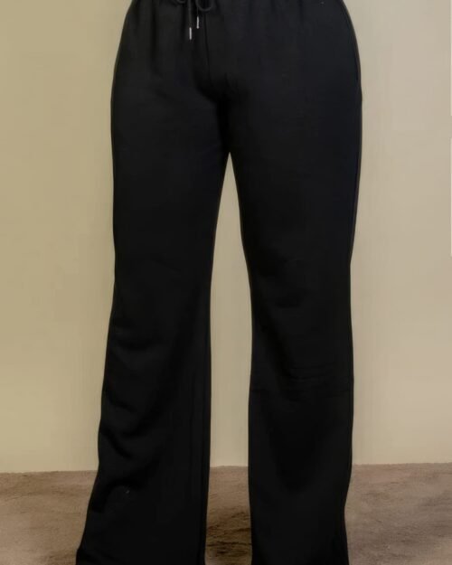 plus size drawstring waist slant pocket sweatpants