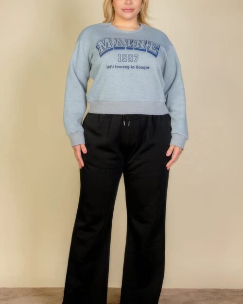 plus size drawstring waist slant pocket sweatpants