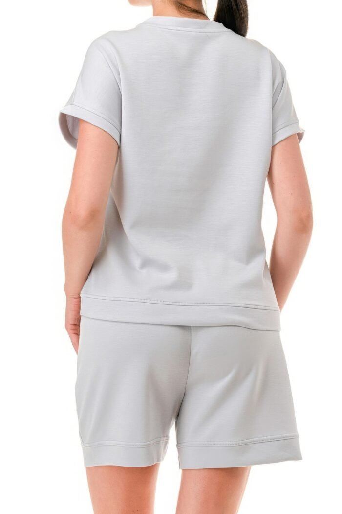Air cotton monochrome tee and shorts set
