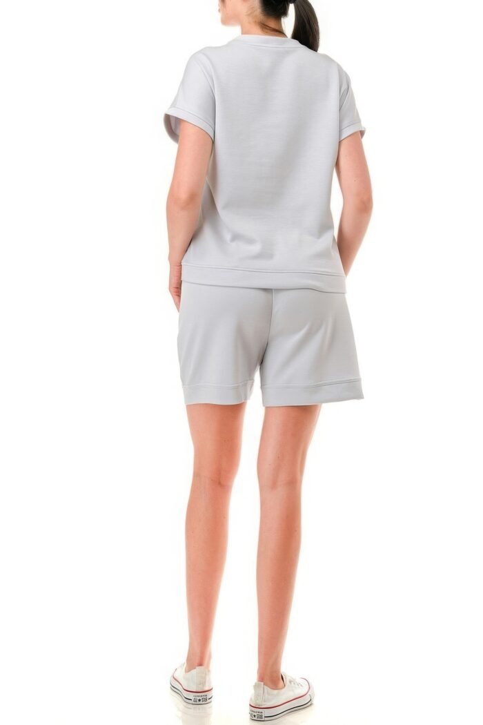 Air cotton monochrome tee and shorts set