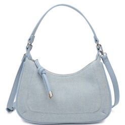 compact denim texture bag for UK street style