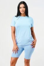 Two Pieces Top And Biker Sets