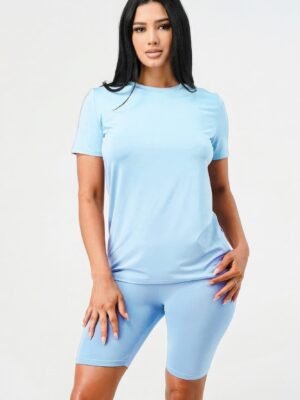 Two Pieces Top And Biker Sets