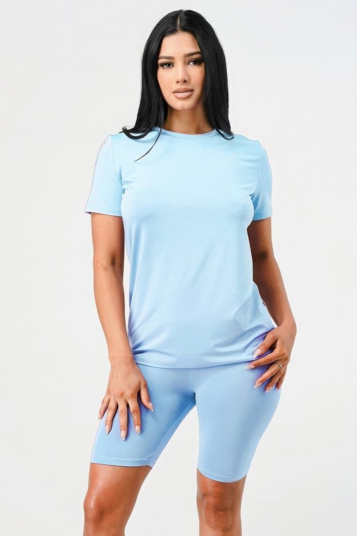 Two pieces top and biker sets - image 1