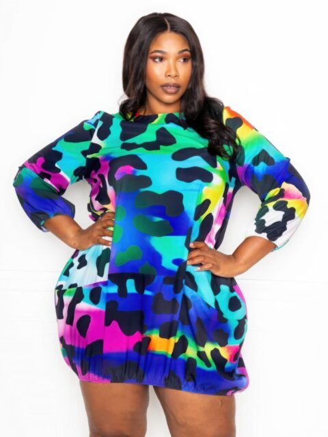 Leopard bubbled dress