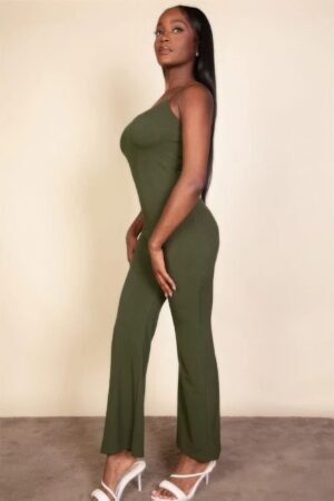 Ribbed sleeveless wide leg jumpsuit Ribbed sleeveless wide leg jumpsuit