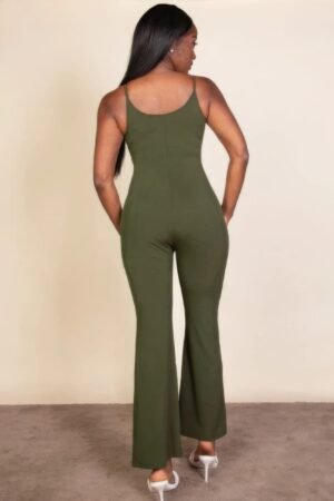 Ribbed sleeveless wide leg jumpsuit Ribbed sleeveless wide leg jumpsuit