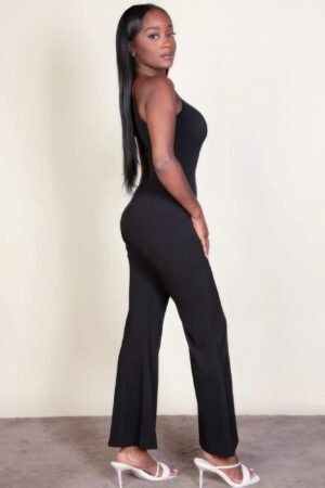 Ribbed sleeveless wide leg jumpsuit Ribbed sleeveless wide leg jumpsuit