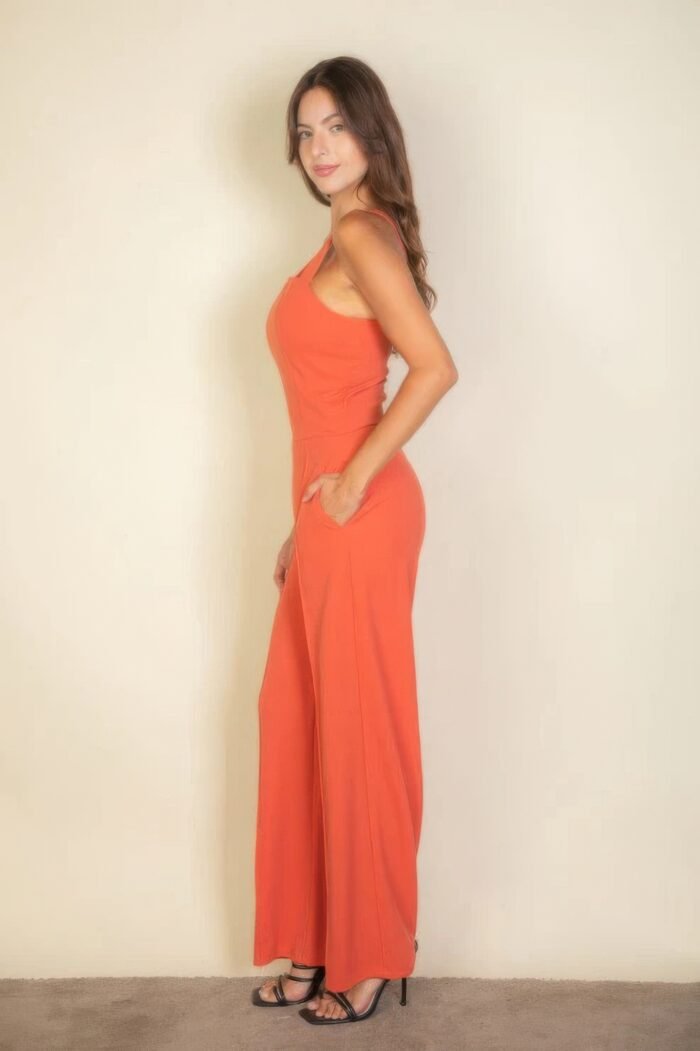 Notched neck cami jumpsuit - image 7