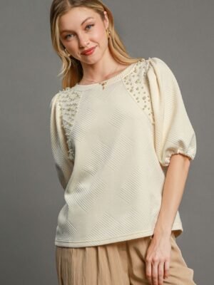 Puff Sleeve Knit Top