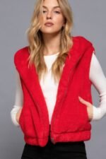 Hoodie Faux Fur Vest - Image 13