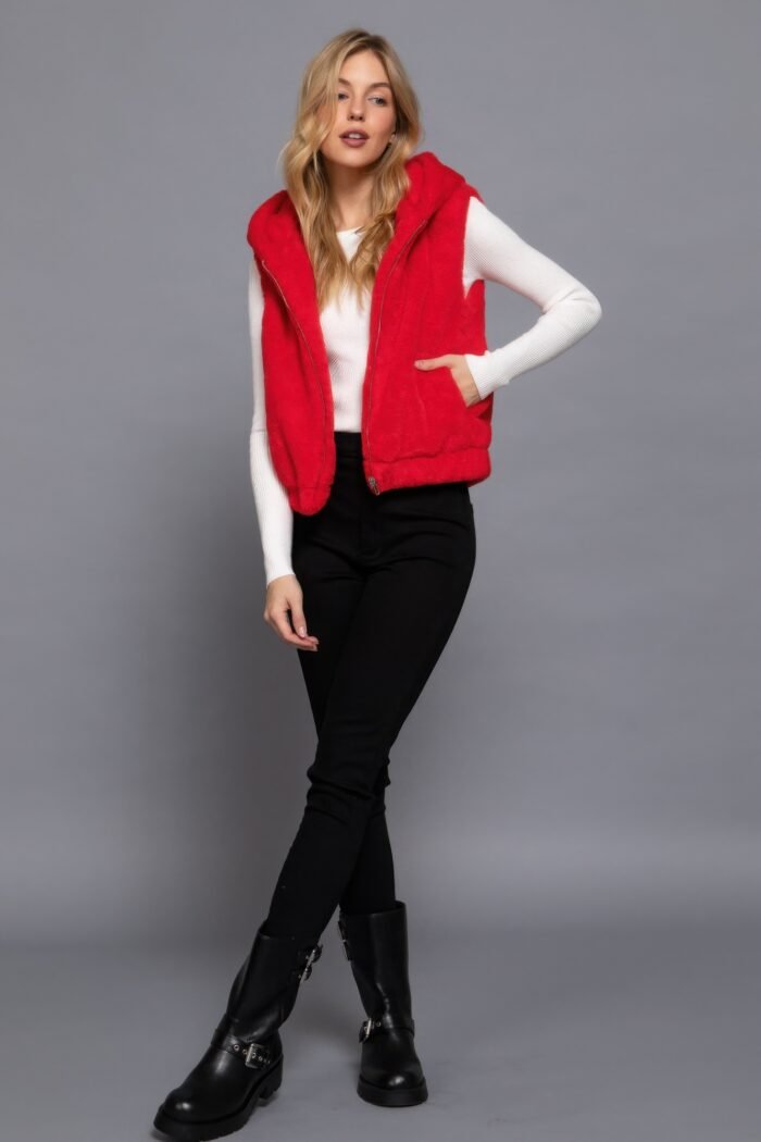 Hoodie faux fur vest - image 14